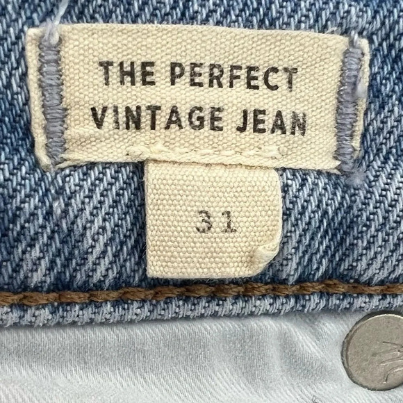 MADEWELL The Perfect Vintage Jeans Light wash distressed raw hem size 31 - Picture 2 of 8